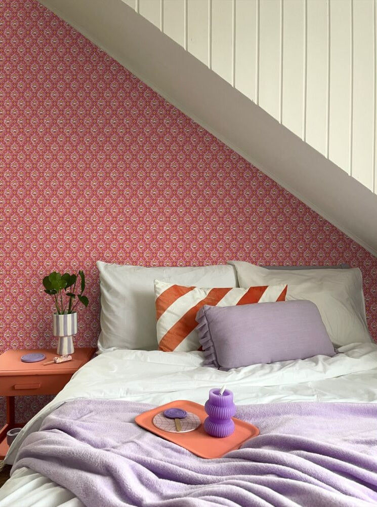 ESTAhome Vintage bloemen bloemen behang voor de kinderkamer boho bohemian roze 131544