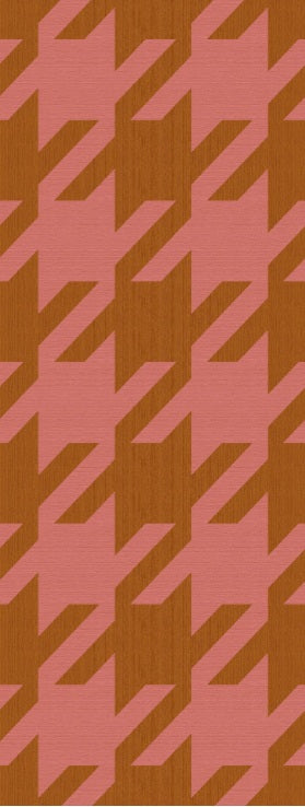 Eijffinger pied de poule behang mural roze camel 333673
