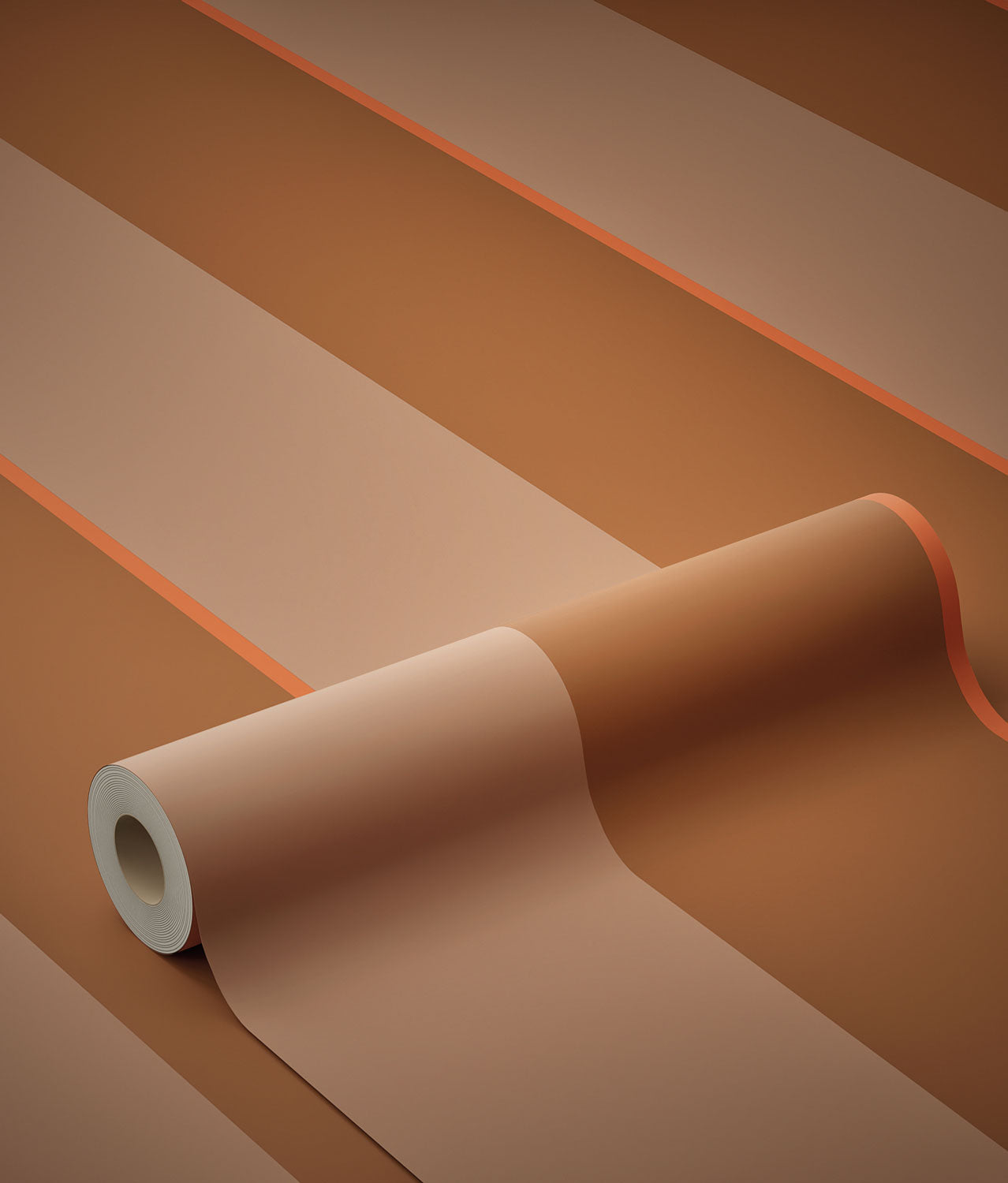 KEK Amsterdam Frans Uyterlinde Behang Bold Stripes strepen behang roze bruin oranje FU-001