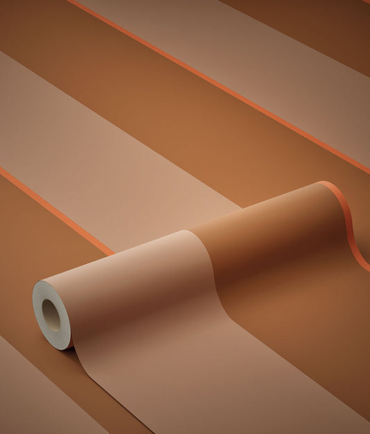 KEK Amsterdam Frans Uyterlinde Behang Bold Stripes strepen behang roze bruin oranje FU-001