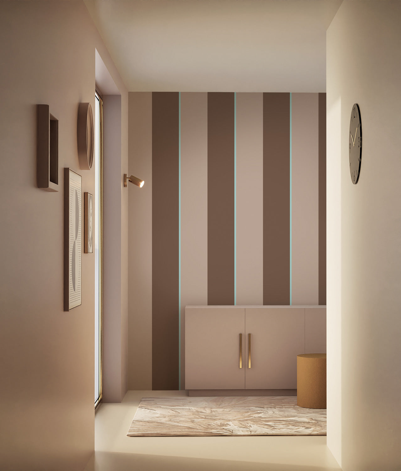 KEK Amsterdam Frans Uyterlinde Behang Bold Stripes strepen behang beige bruin FU-005