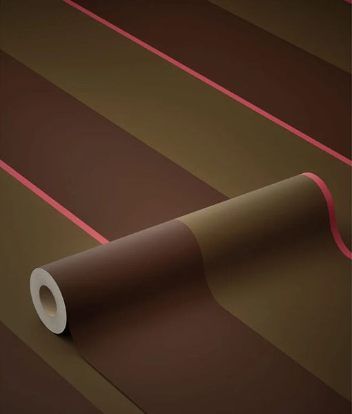 KEK Amsterdam Frans Uyterlinde Behang Bold Stripes strepen behang bruin groen roze FU-009