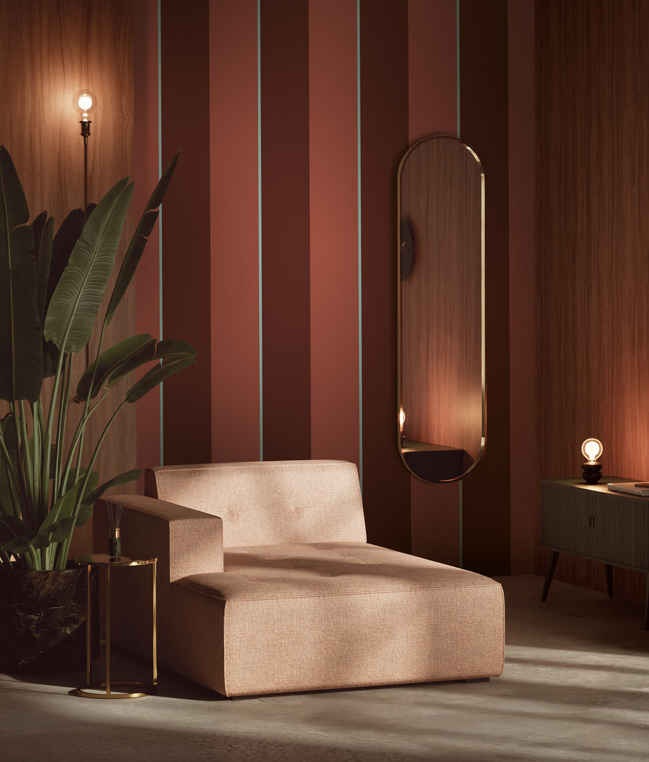 KEK Amsterdam Frans Uyterlinde Behang Bold Stripes strepen behang roze burgundy lichtblauw FU-011