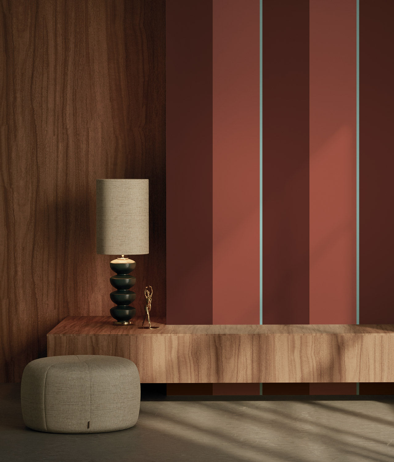 KEK Amsterdam Frans Uyterlinde Behang Bold Stripes strepen behang roze burgundy lichtblauw FU-011