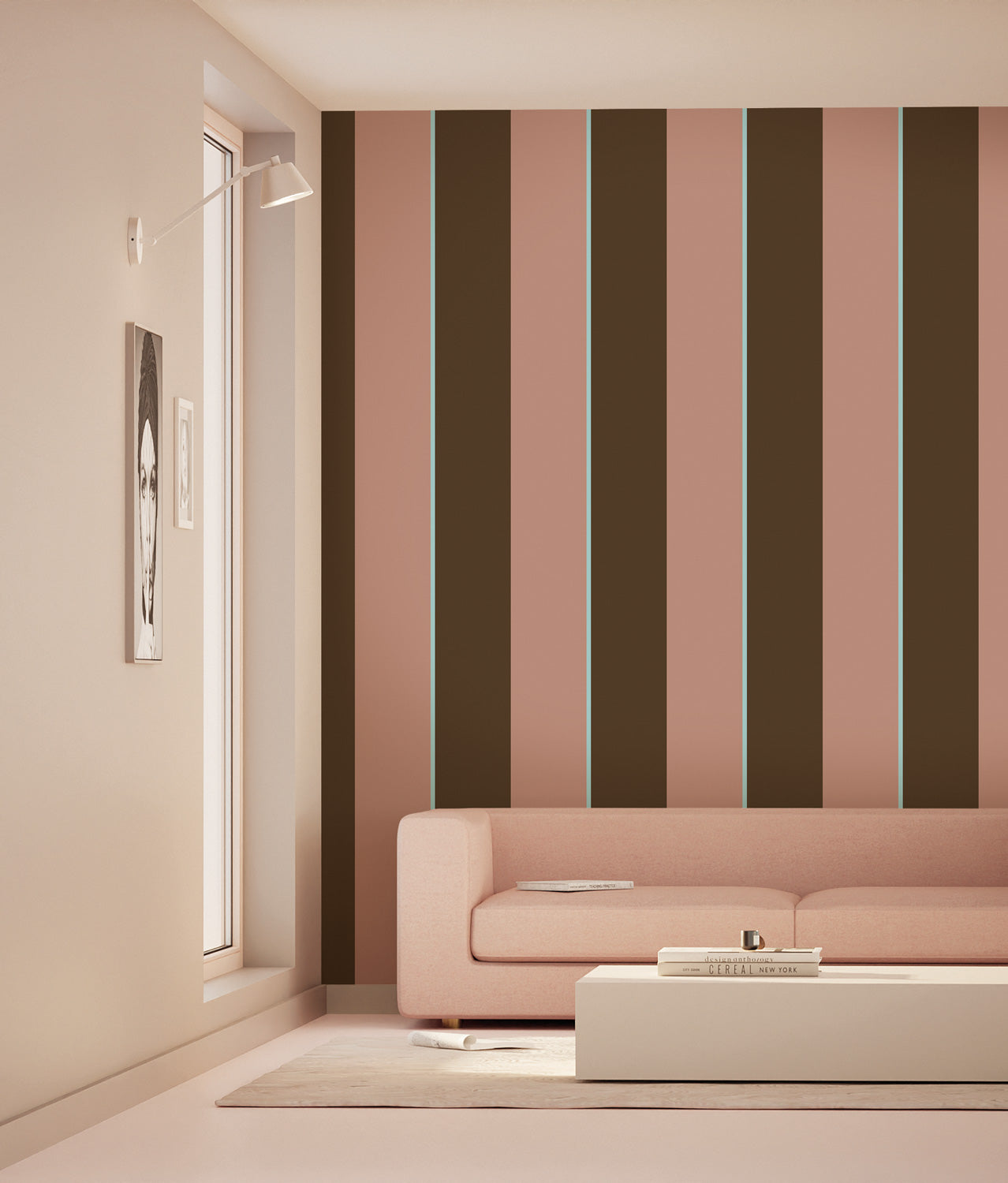KEK Amsterdam Frans Uyterlinde Behang | Bold Stripes - Bruin/Roze