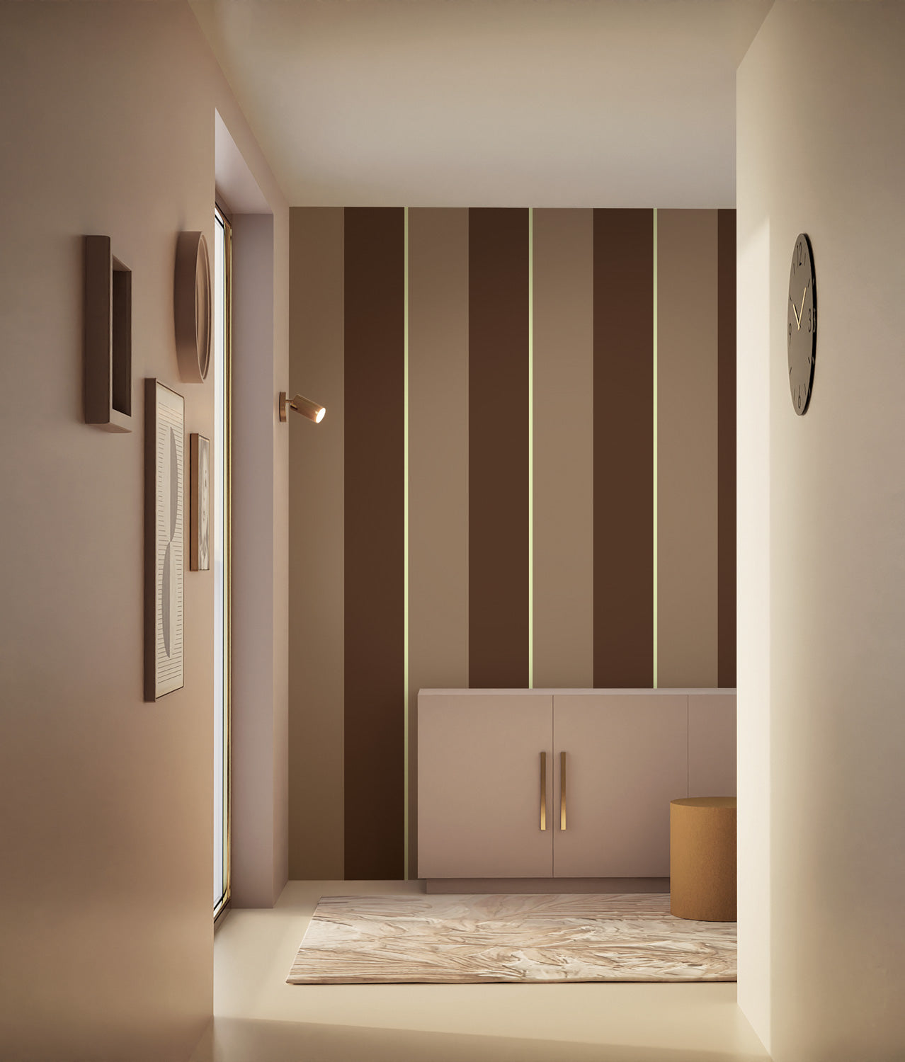 KEK Amsterdam Frans Uyterlinde Behang Bold Stripes strepen behang zand bruin FU-013