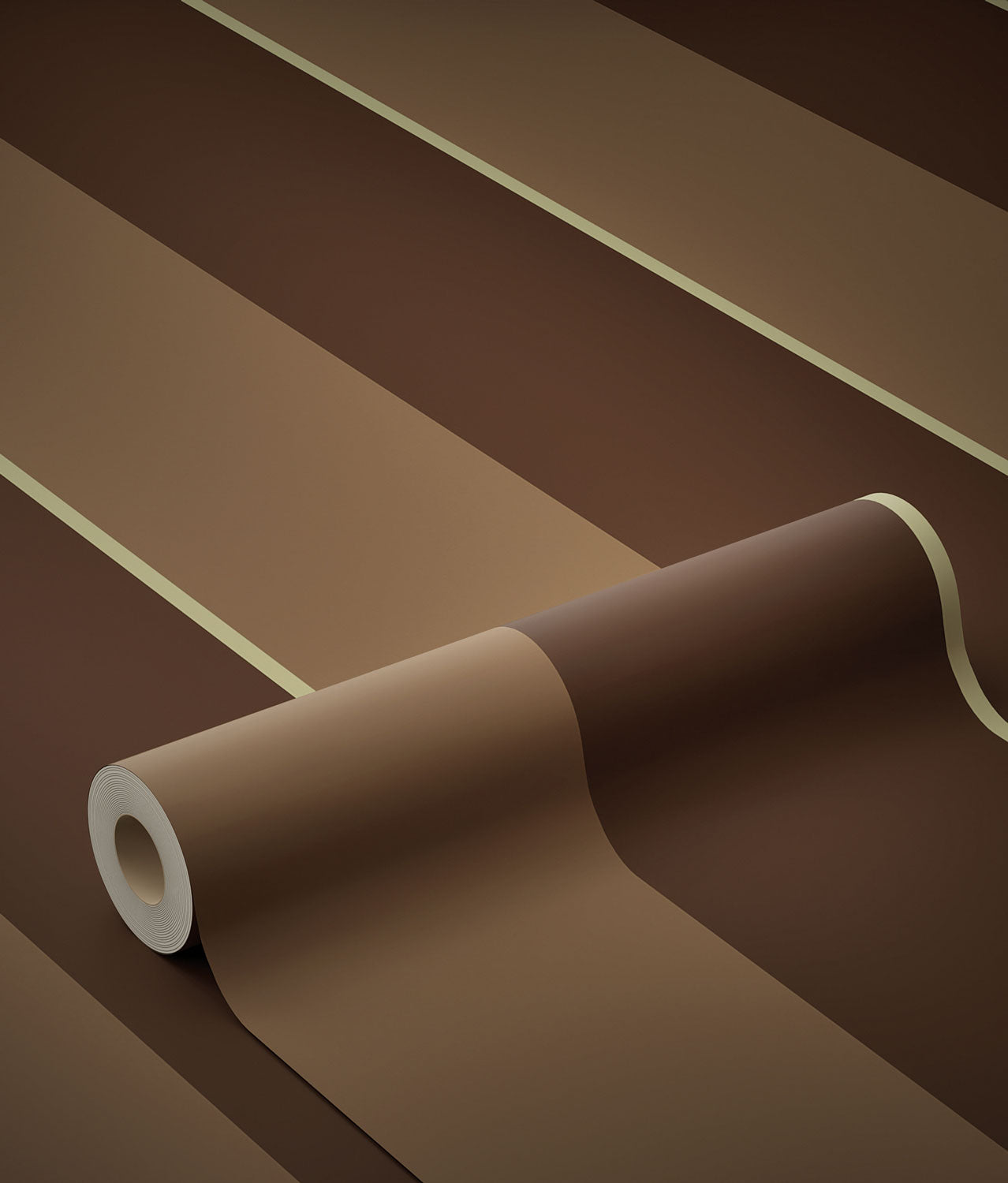 KEK Amsterdam Frans Uyterlinde Behang Bold Stripes strepen behang zand bruin FU-013