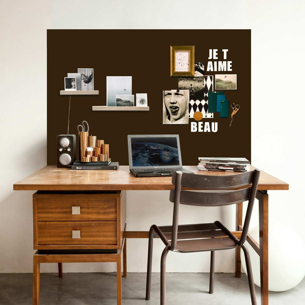 Magnetisch krijtbord behang van Groovy magnets zwart kinderkamer keuken woonkamer