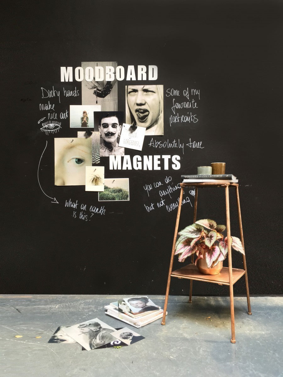 Magnetisch krijtbord behang van Groovy magnets zwart kinderkamer keuken woonkamer