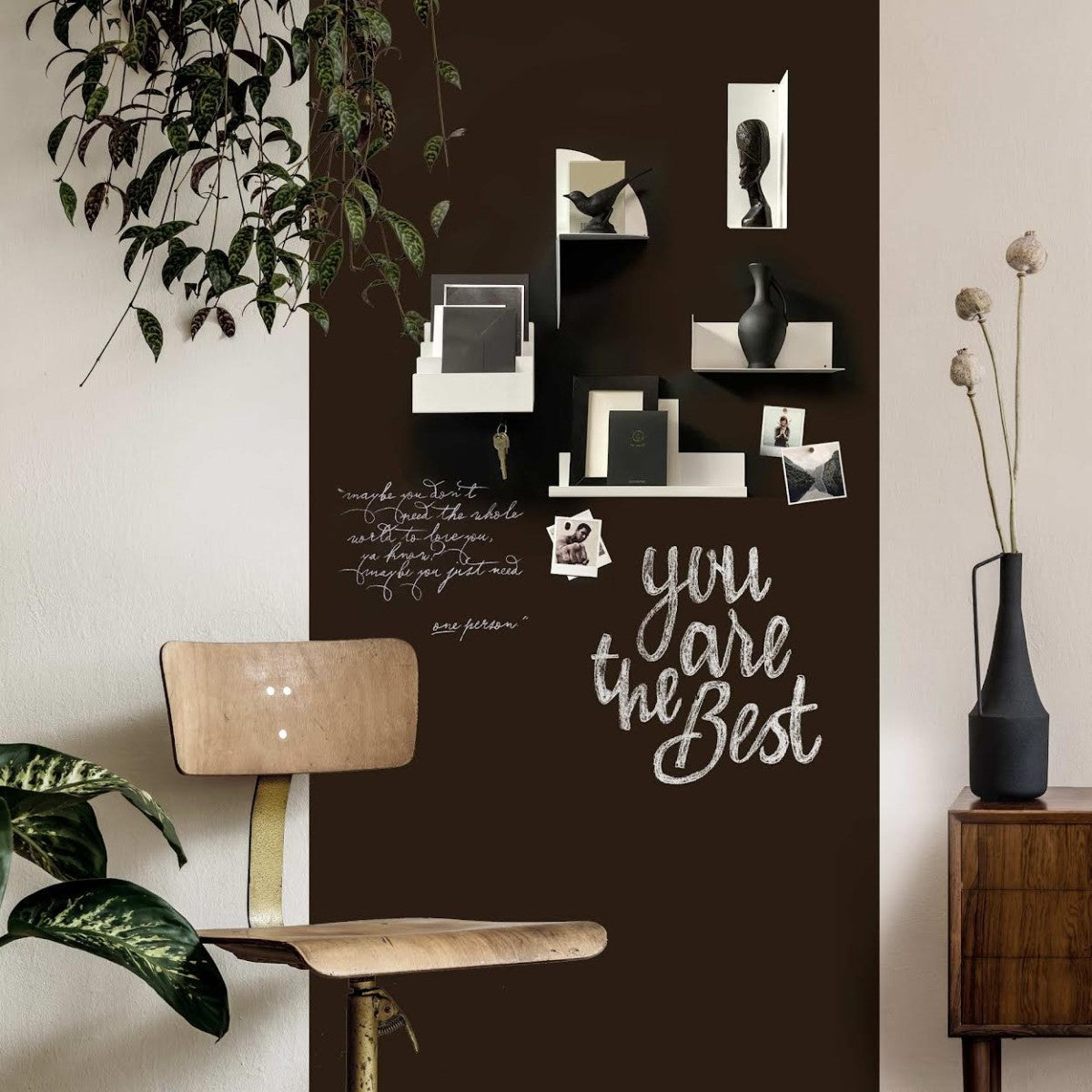 Magnetisch krijtbord behang van Groovy magnets zwart kinderkamer keuken woonkamer