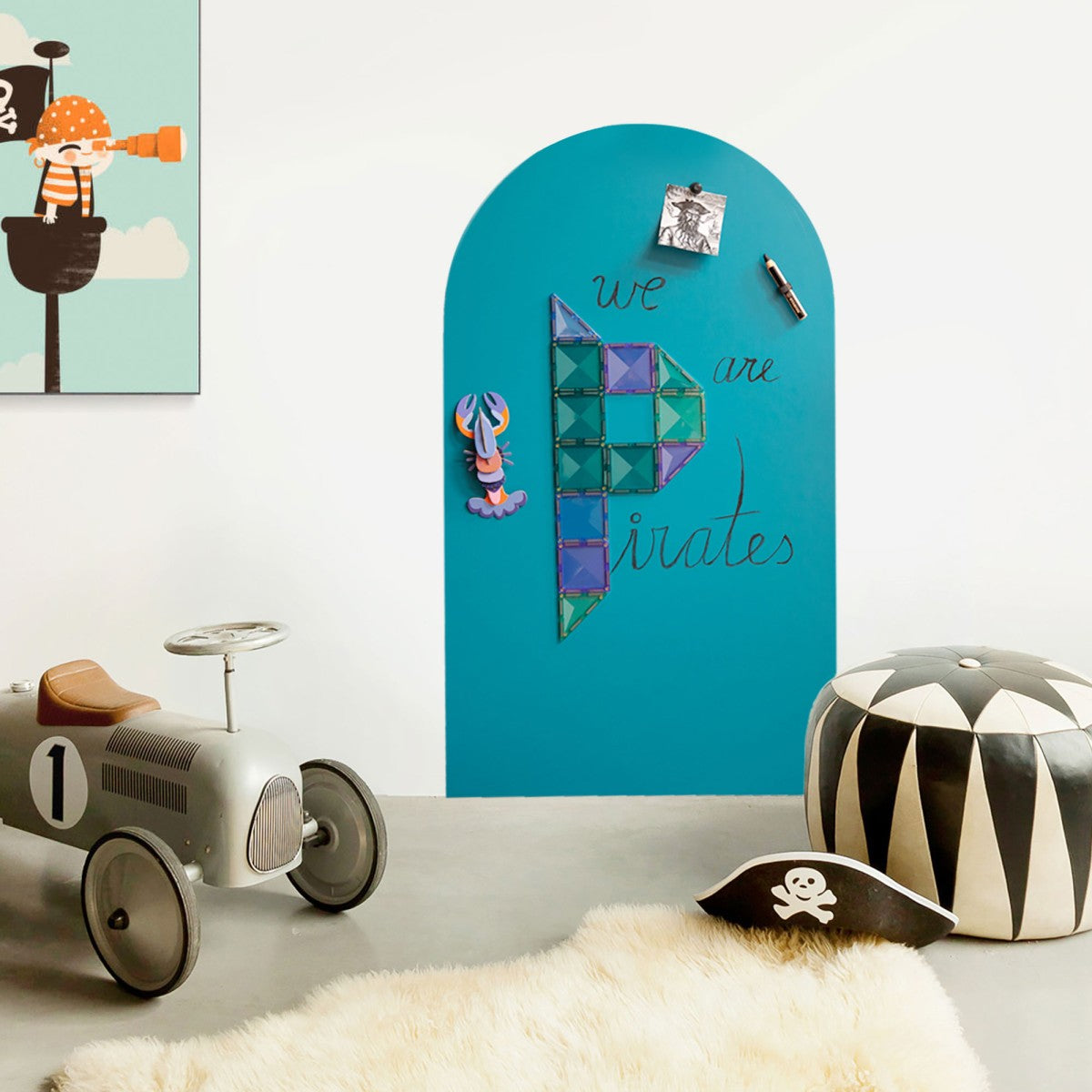 Groovy Magnets magnetische krijtbord sticker voor de kinderkamer blauw