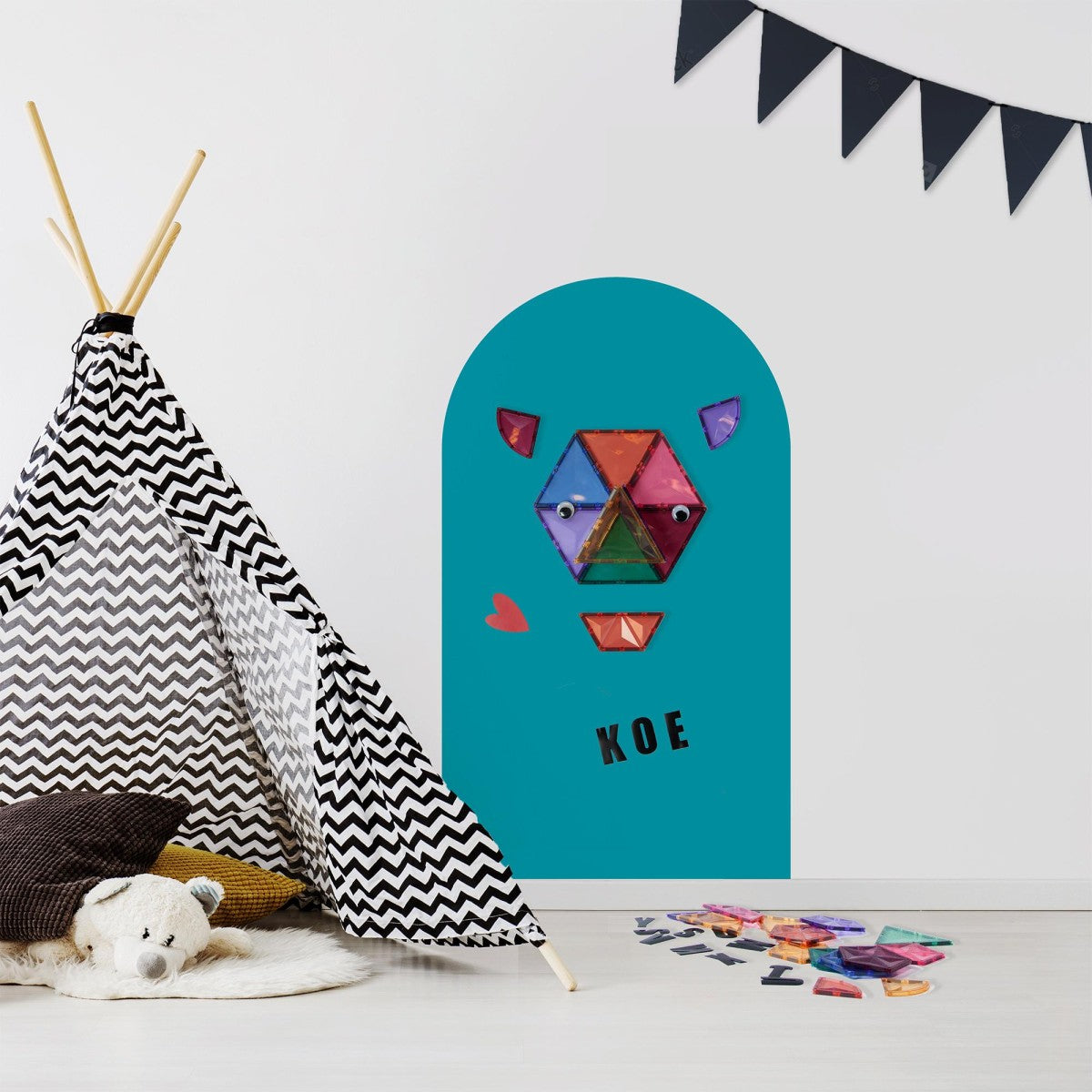 Groovy Magnets magnetische krijtbord sticker voor de kinderkamer blauw