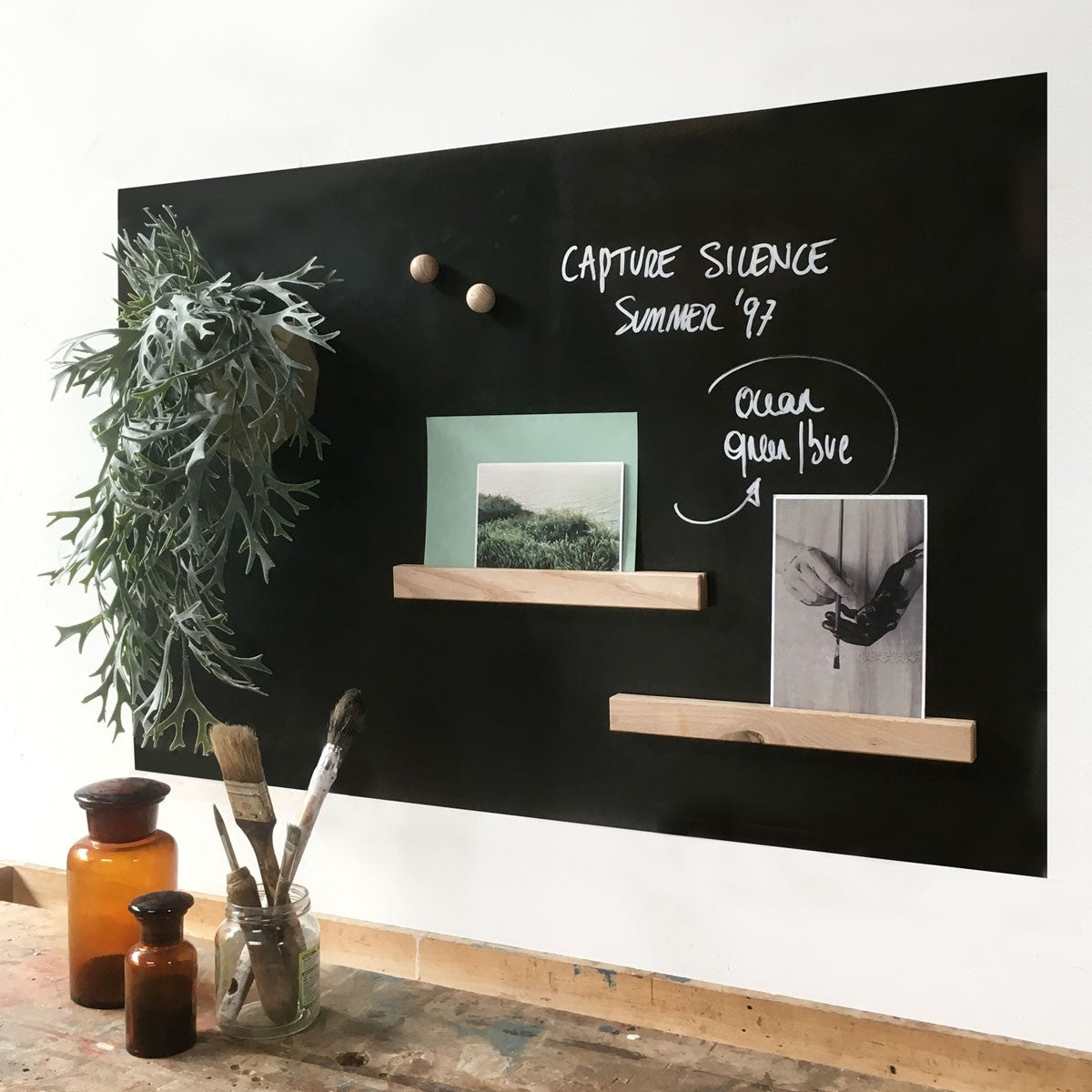 Magnetische krijtbord sticker van Groovy Magnets rechthoek zwart