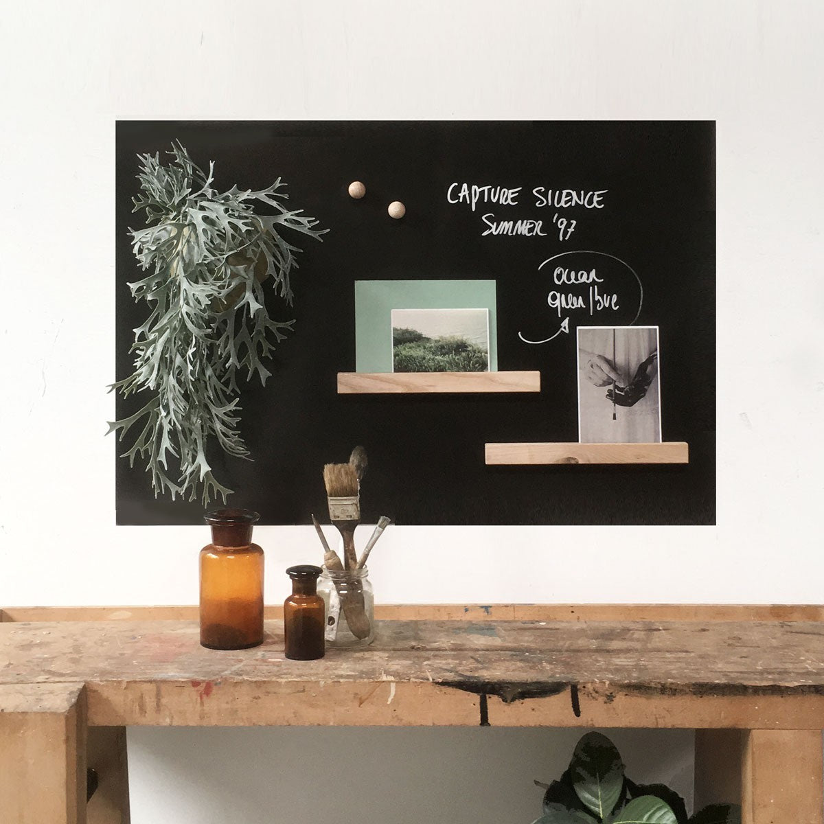Magnetische krijtbord sticker van Groovy Magnets rechthoek zwart