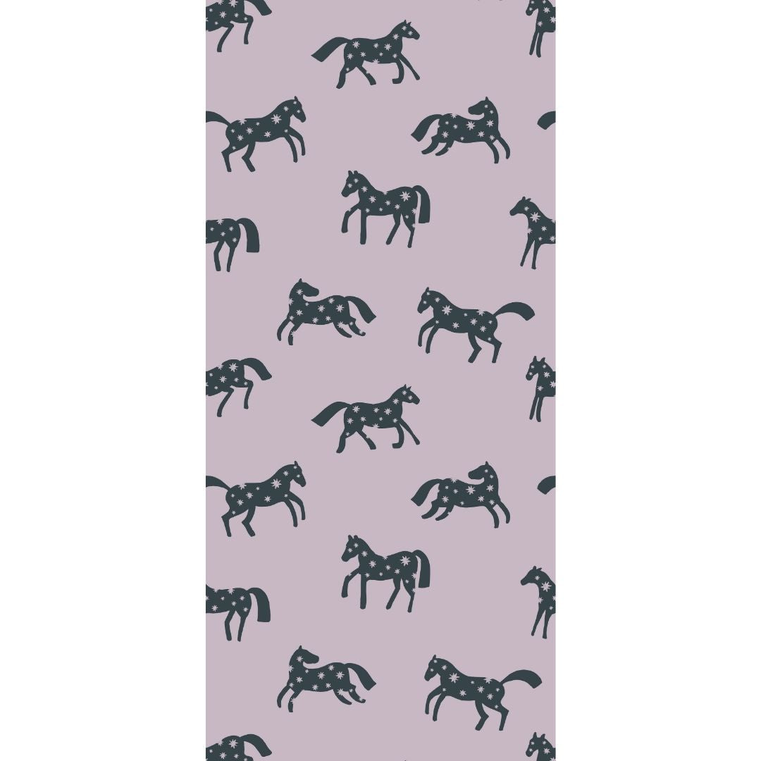 Joelle Wehkamp x Meet me at the wall magic horses paarden behang voor de kinderkamer meisjeskamer lila blauw