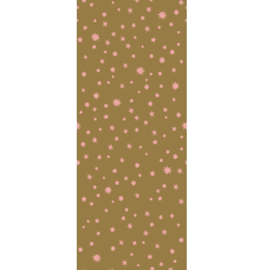 Joelle Wehkamp x Meet me at the wall sterren behang starry night voor de kinderkamer meisjeskamer babykamer kaki roze