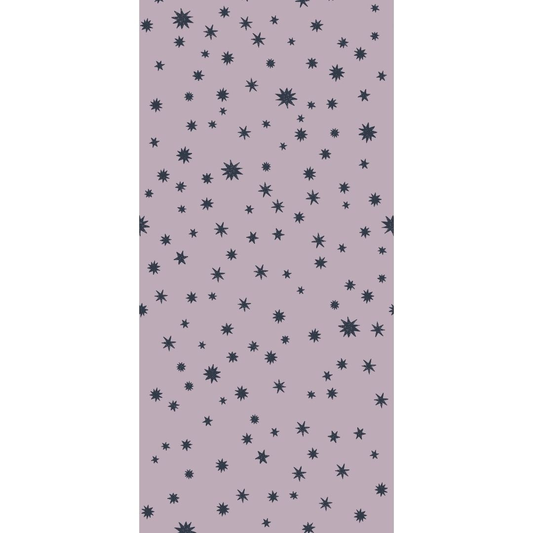Joelle Wehkamp x Meet me at the wall sterren behang starry night voor de kinderkamer meisjeskamer babykamer lila