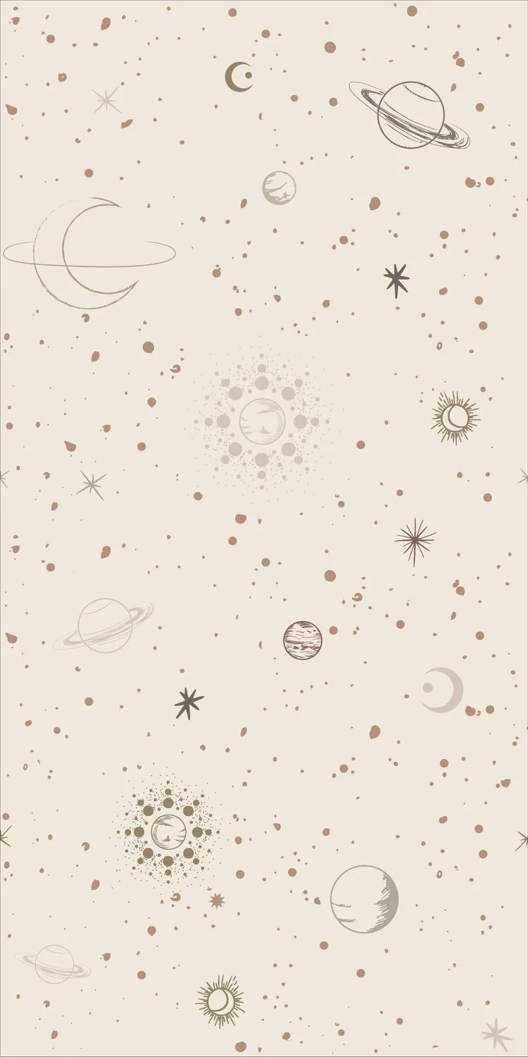 Little Amour ruimte behang voor de kinderkamer space stars wit