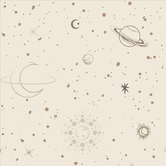 Little Amour ruimte behang voor de kinderkamer space stars wit