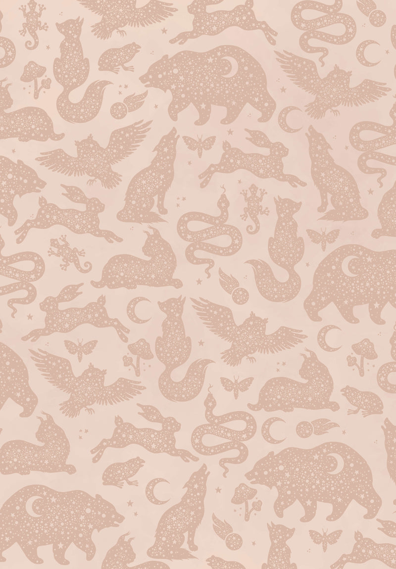 Dierenbehang voor meisjeskamer en babykamer starlight van creative lab amsterdam roze