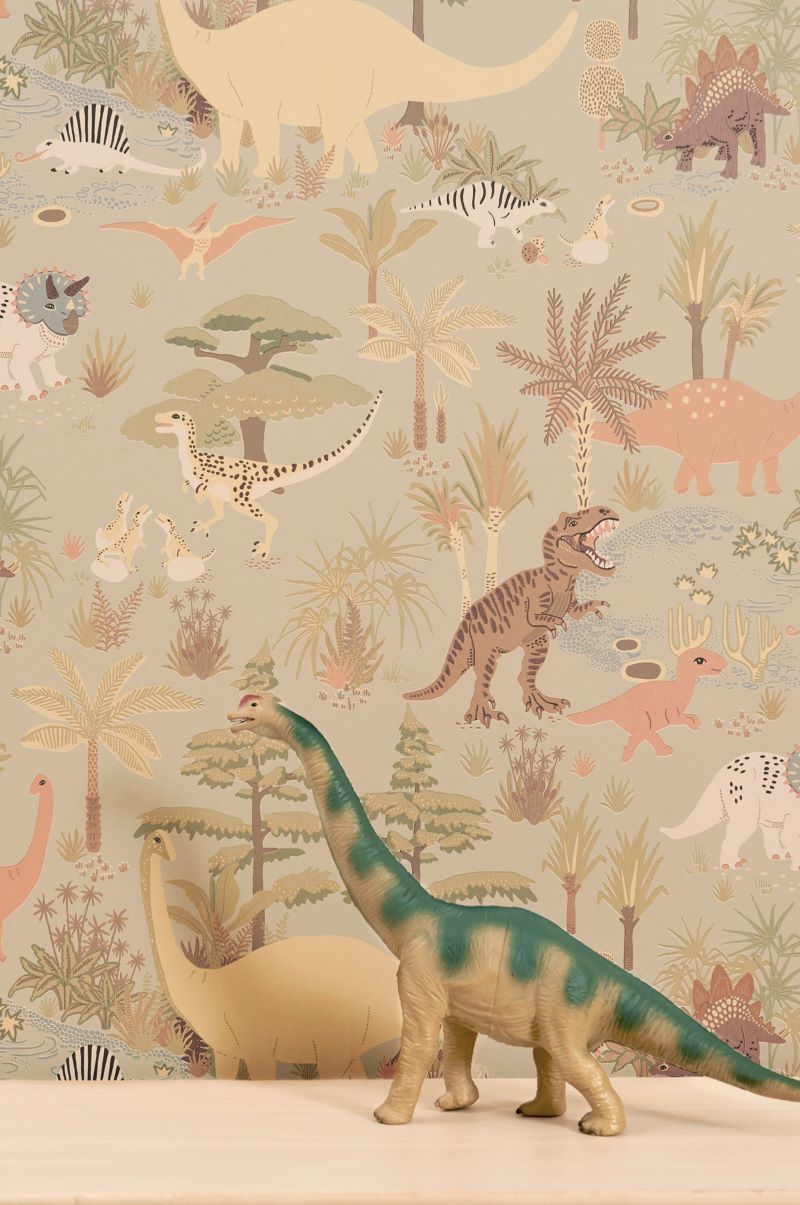 Majvillan dino behang Dinosaur vibes lichtgroen