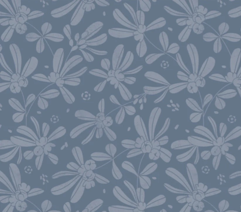 Matuu bloemenbehang voor de kinderkamer Barberries blauw