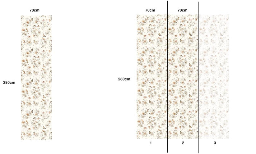 Matuu bloemenbehang voor de kinderkamer medium wit