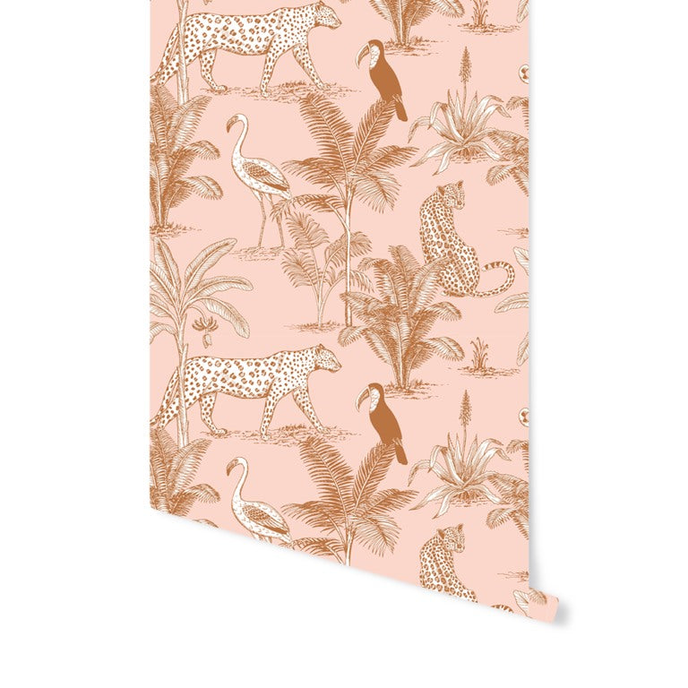 May and Fay Jungle Behang Blush