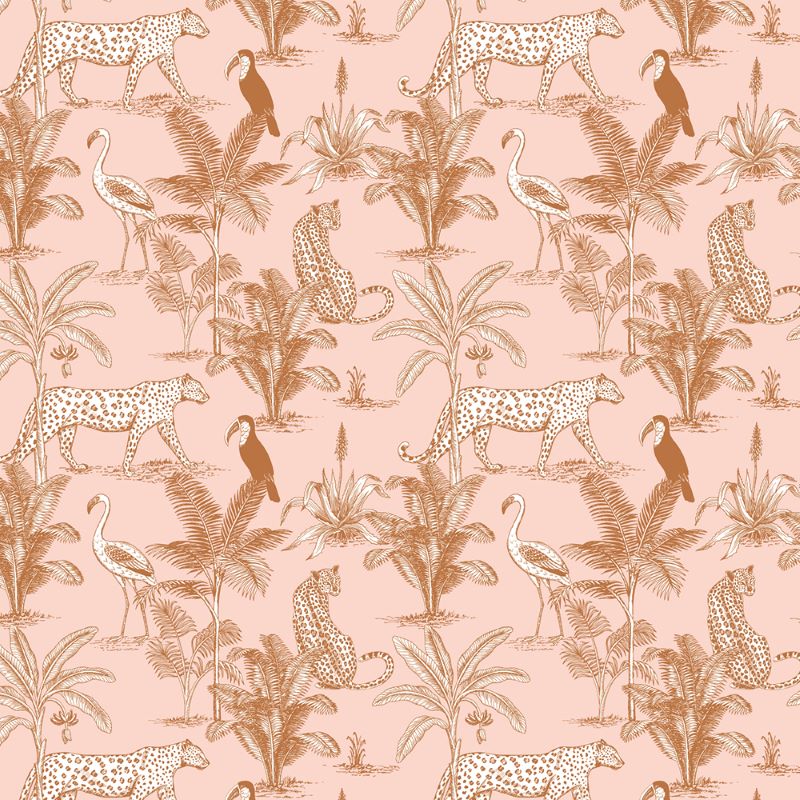 May and Fay Jungle Behang Blush