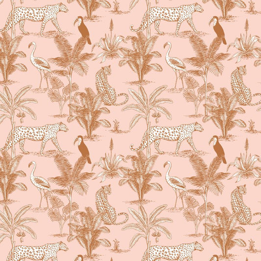 May and Fay Jungle Behang Blush