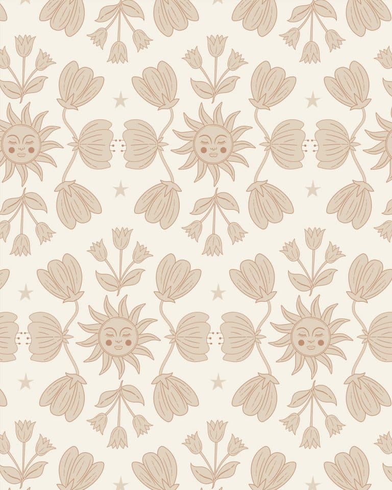 May and Fay behang voor de kinderkamer Sunny Flowers beige
