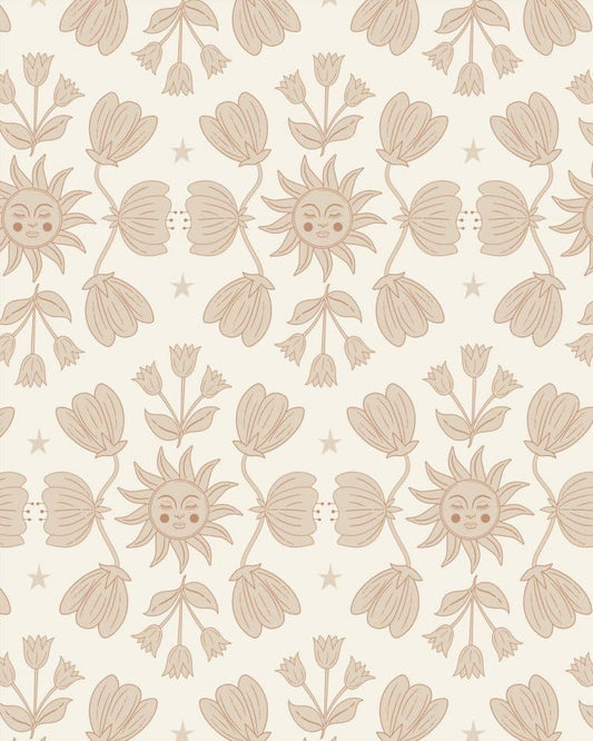 May and Fay behang voor de kinderkamer Sunny Flowers beige