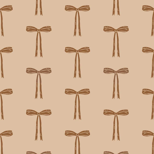 May and Fay behang voor de babykamer meisjeskamer strikjes beige