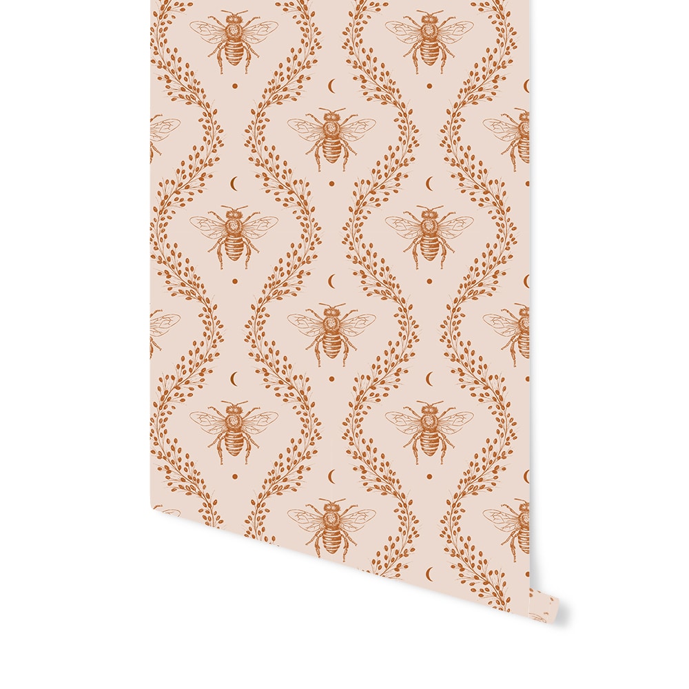 May and Fay behang voor de kinderkamer Bee Kind bijen beige