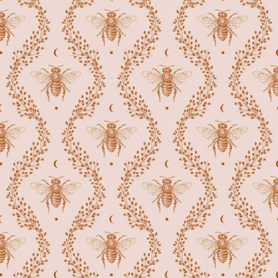May and Fay behang voor de kinderkamer Bee Kind bijen beige