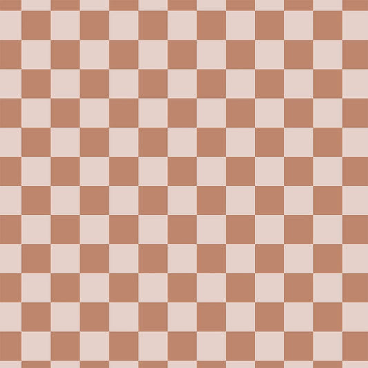 May and Fay behang kinderkamer checkers ruiten bruin