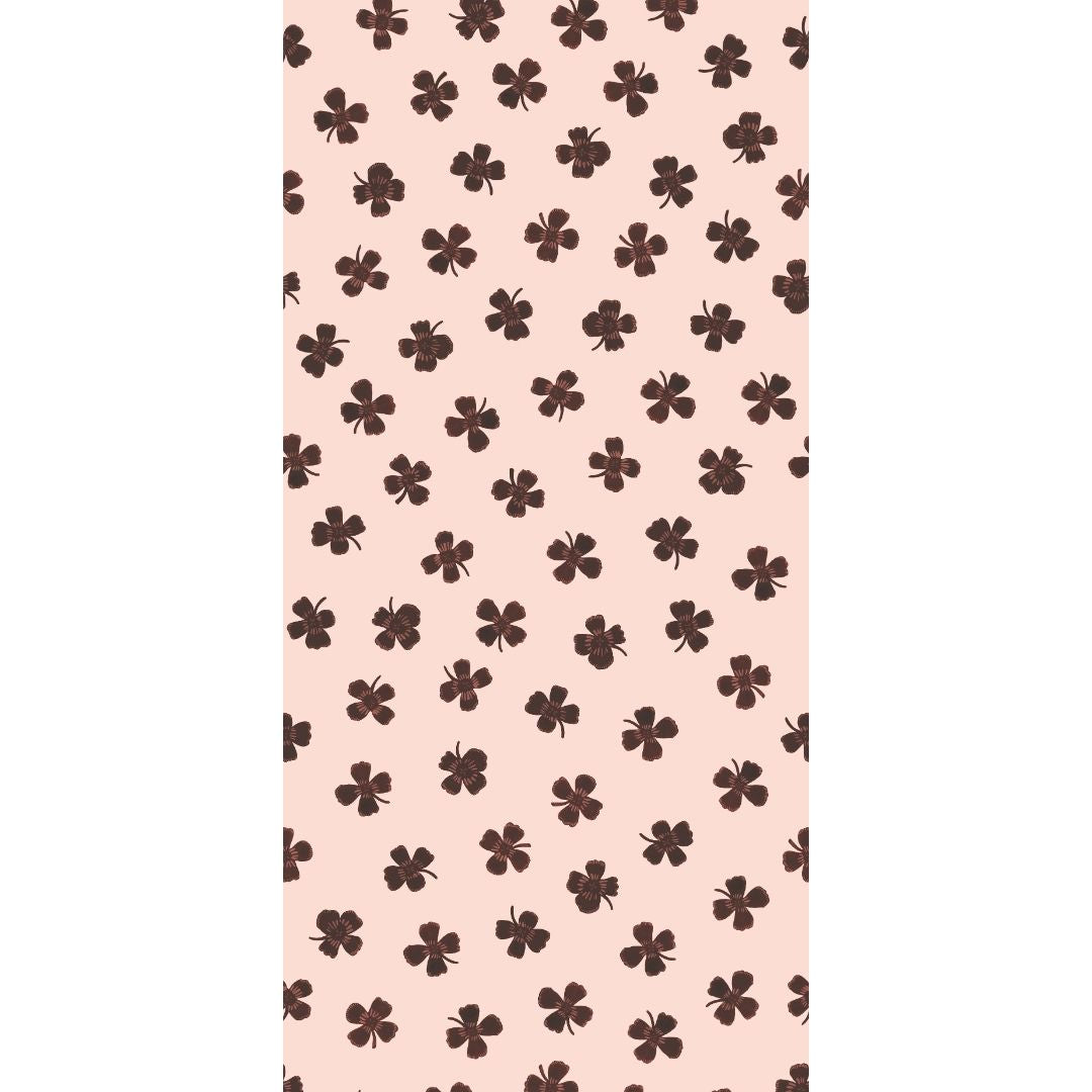 Joelle Wehkamp x Meet me at the wall lucky clover klavertjes behang voor de kinderkamer meisjeskamer bruin
