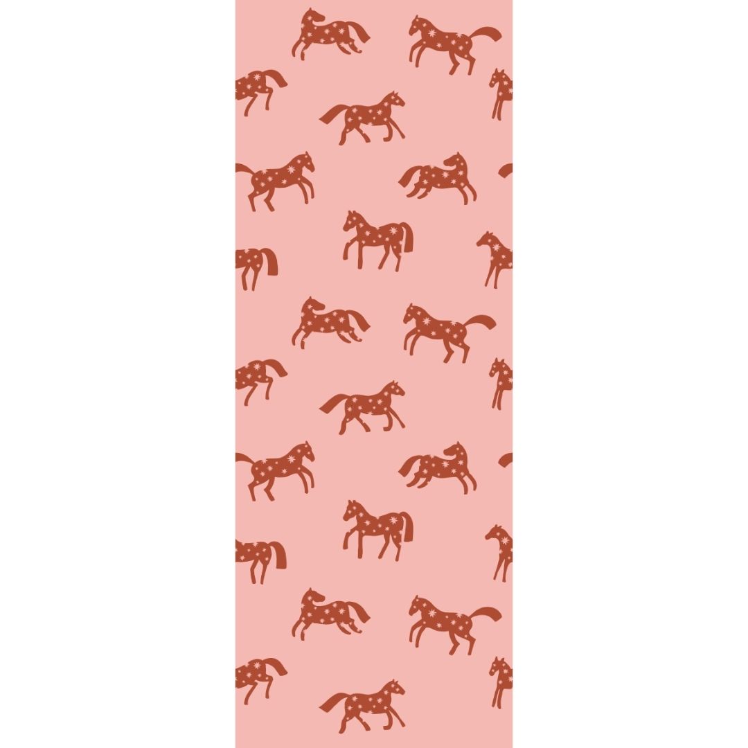 Joelle Wehkamp x Meet me at the wall magic horses paarden behang voor de kinderkamer meisjeskamer roze rood