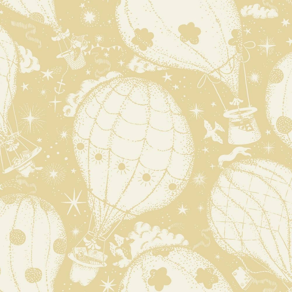 Midbec Ballongerna luchtballon behang voor de kinderkamer okergeel 29002