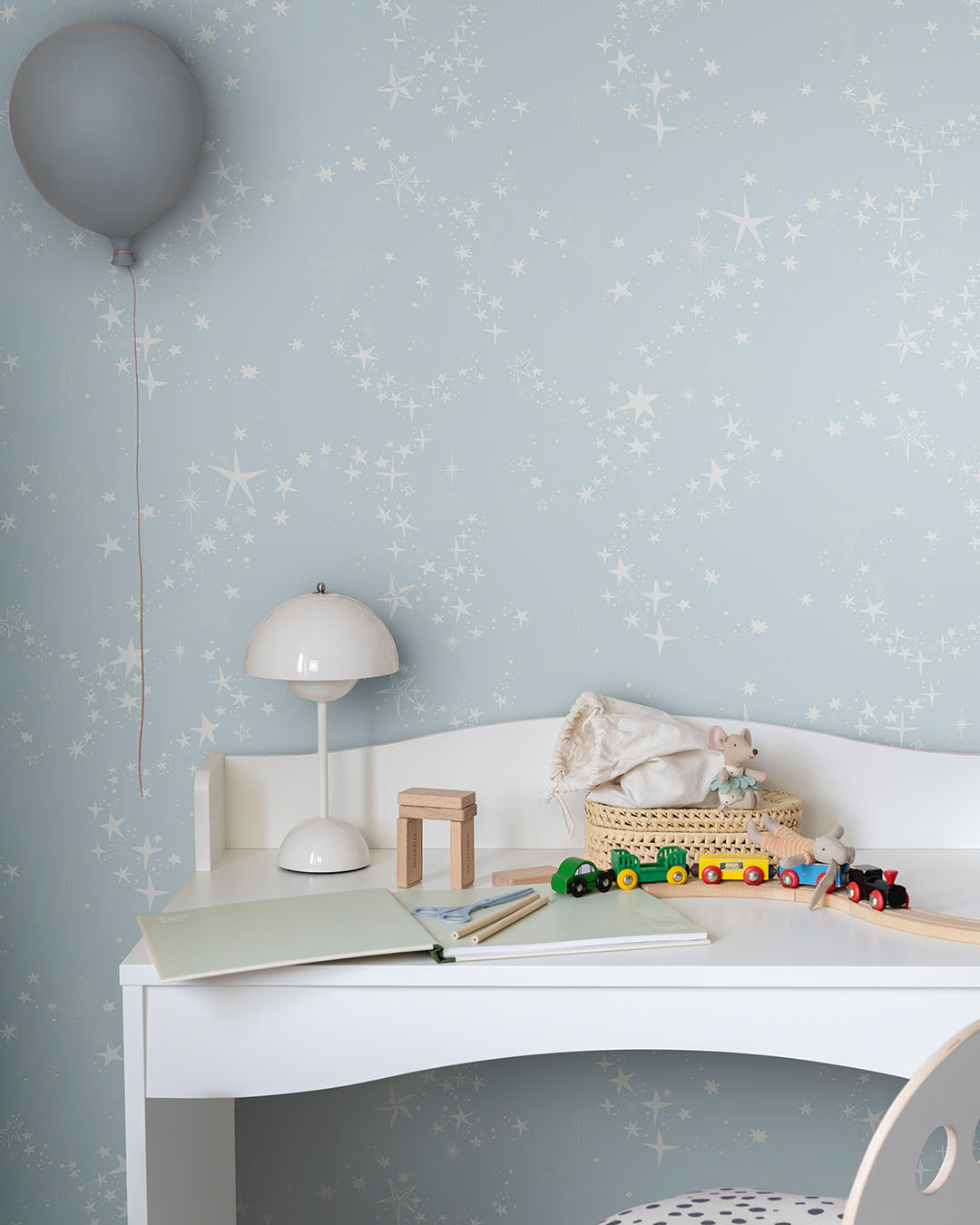Midbec sterren behang voor de kinderkamer Stjärnorna lichtblauw 29023