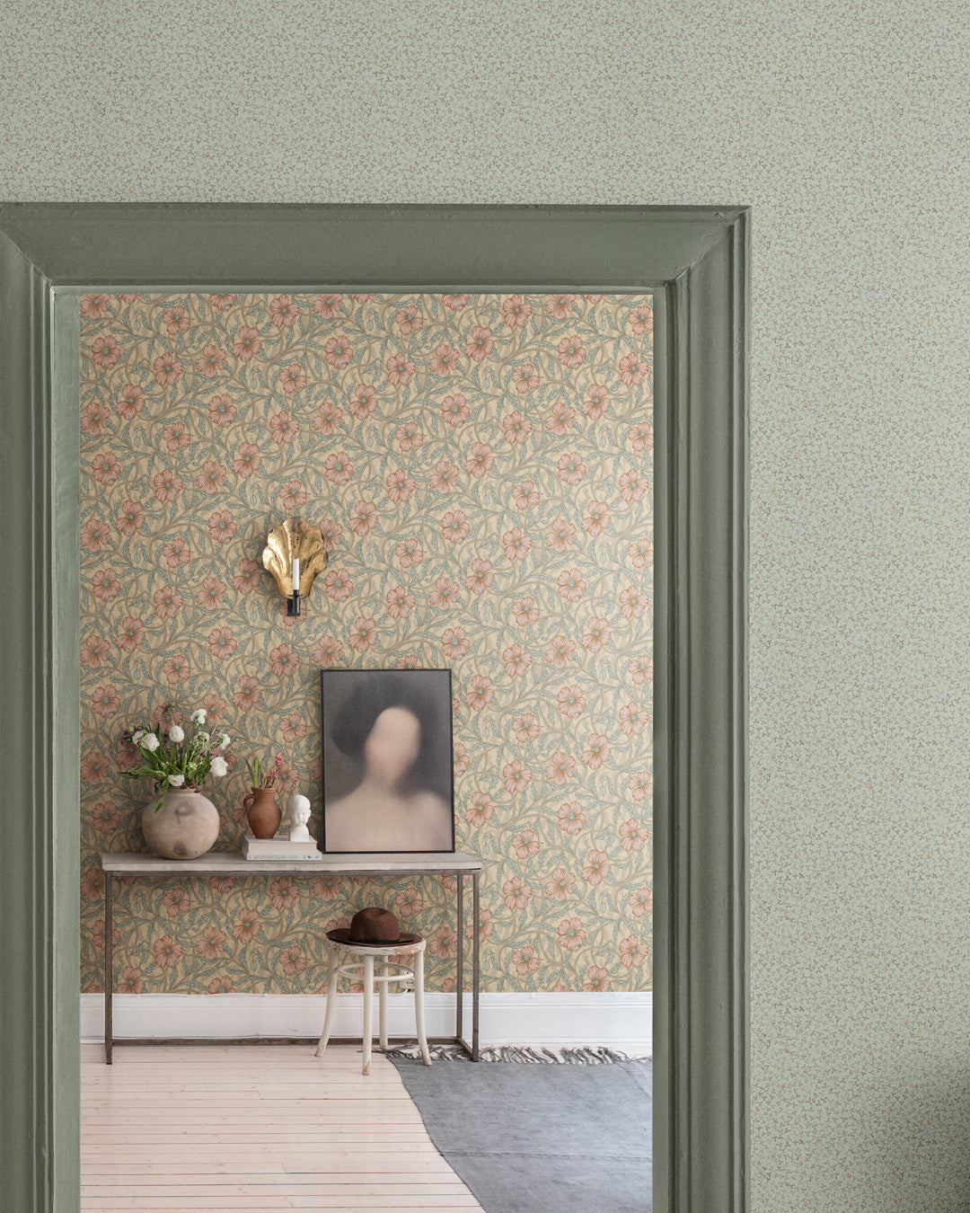 Midbec behang voor de kinderkamer poppy roze bloemen 28026