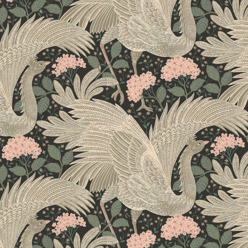 Days of Bloom behang voor de kinderkamer Proud Birds sky antraciet