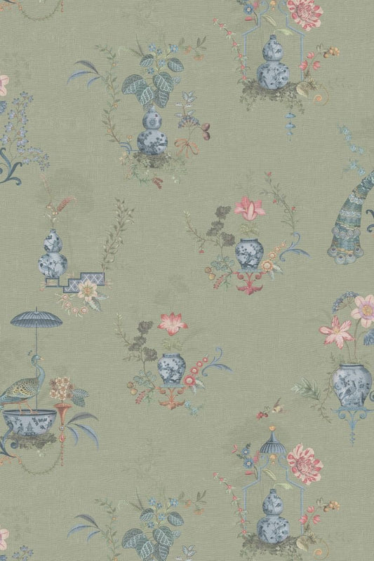 Pip Studio Eijffinger Chinese Porcelain behang groen 333142