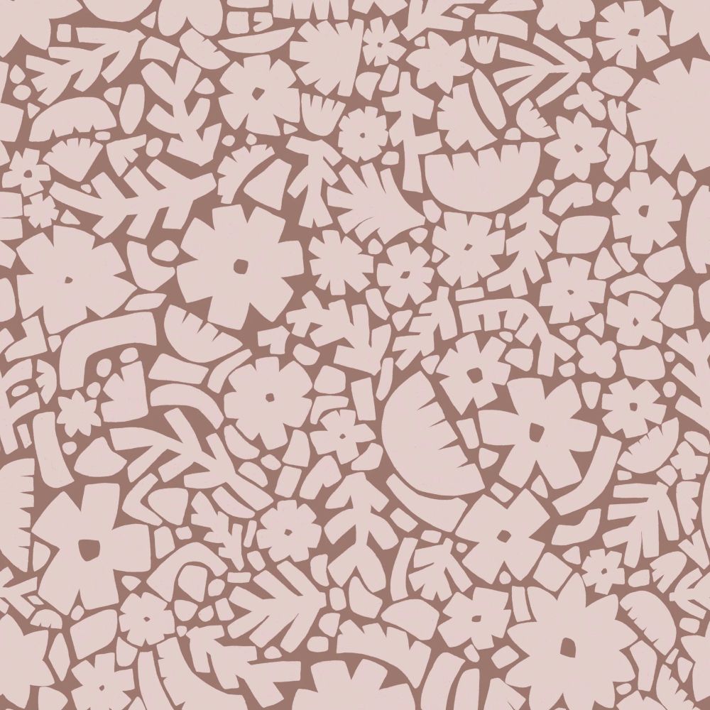 Meet me at the Wall bloemen behang voor meisjeskamer babykamer of tienerkamer in de kleur warm taupe en off white.