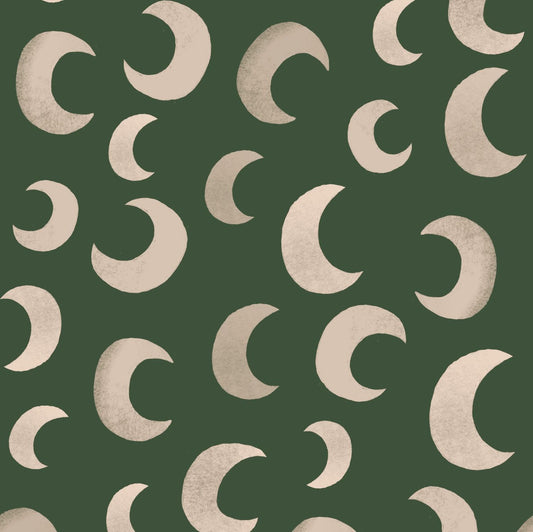Meet me at the Wall moon behang fern groen