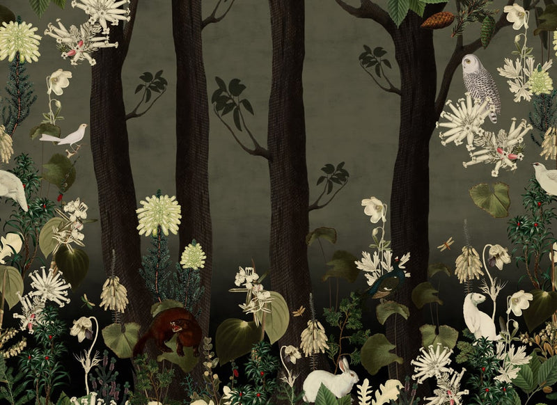 Rebel Walls Rabbit Hole Mural fotobehang bos natuur jungle moss groen jongenskamer en meisjeskamer 17131