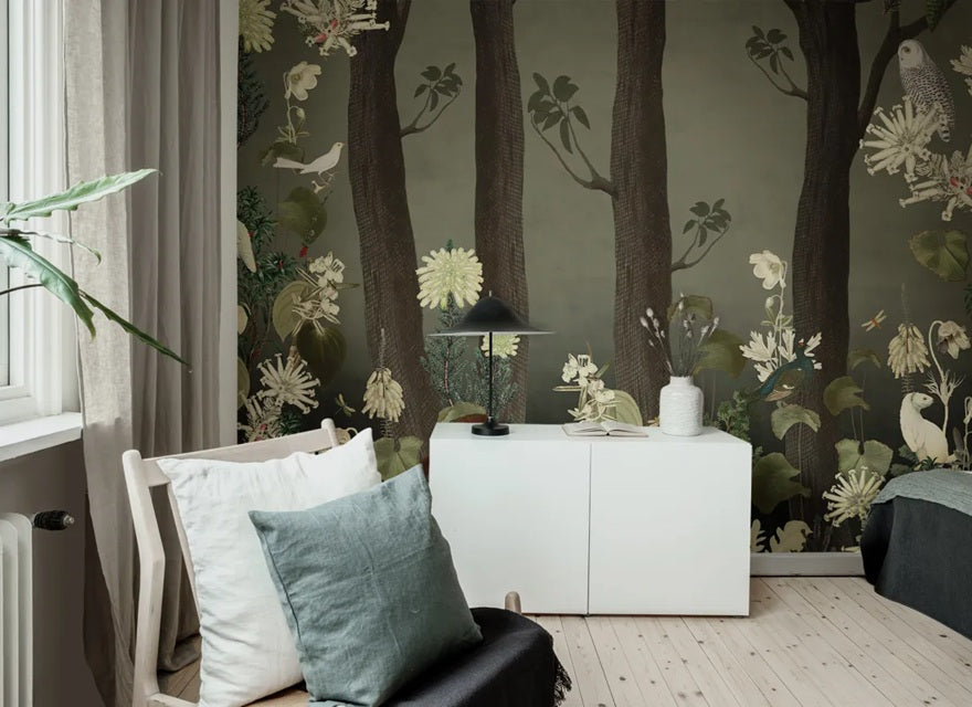 Rebel Walls Rabbit Hole Mural fotobehang bos natuur jungle moss groen jongenskamer en meisjeskamer 17131