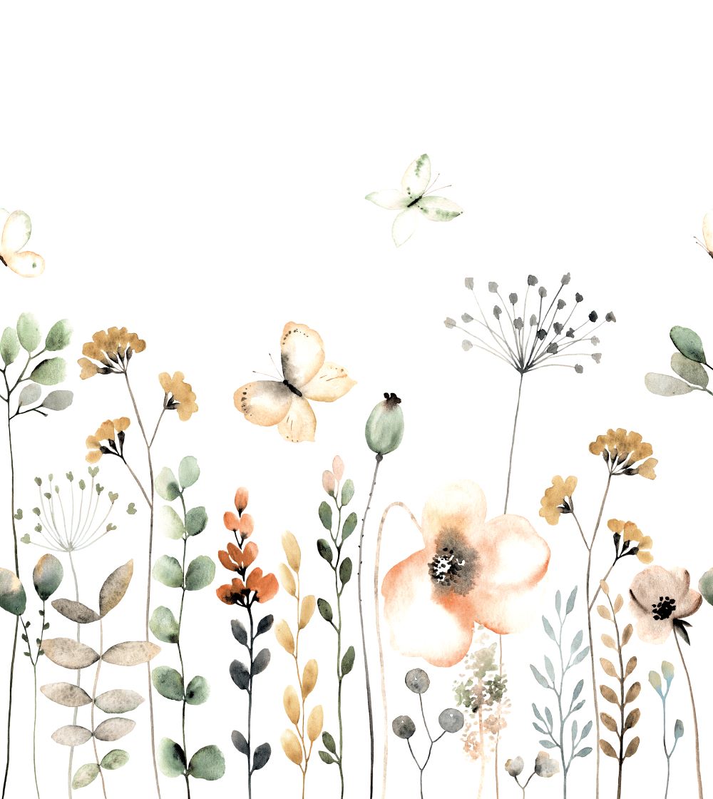 Rasch behang mural bloemen only flying is better geel 253283
