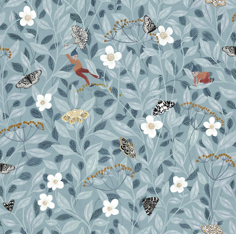 Pixie Shore Rebel Walls behang Sky lichtblauw bloemenbehang voor de meisjeskamer en babykamer R18112