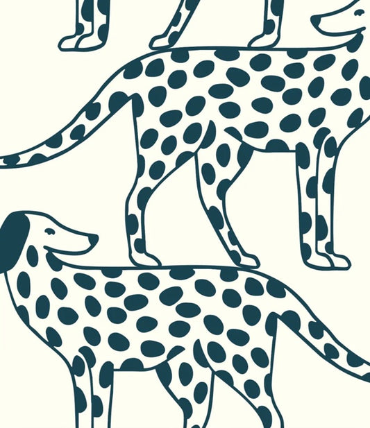 Season paper dalmatiens dalmatiers behang kinderkamer jongenskamer meisjeskamer speelkamer zwart wit